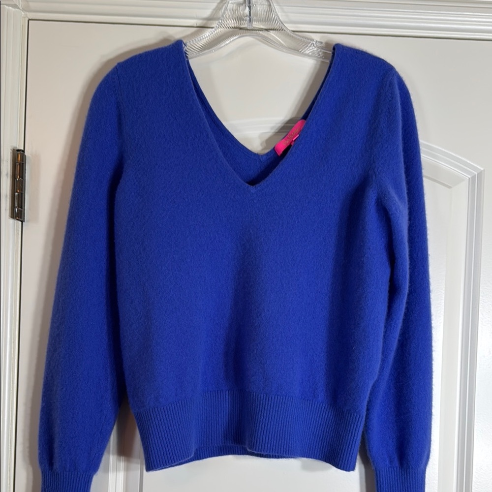 Women's Blue V-Neck Sweater